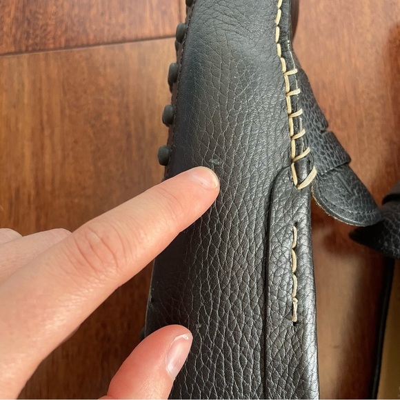 TOD’S Mens Black Pebbled Leather Penny Loafers Slip On Shoe Size 9 US - Picture 9 of 10